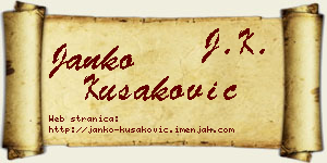 Janko Kušaković vizit kartica